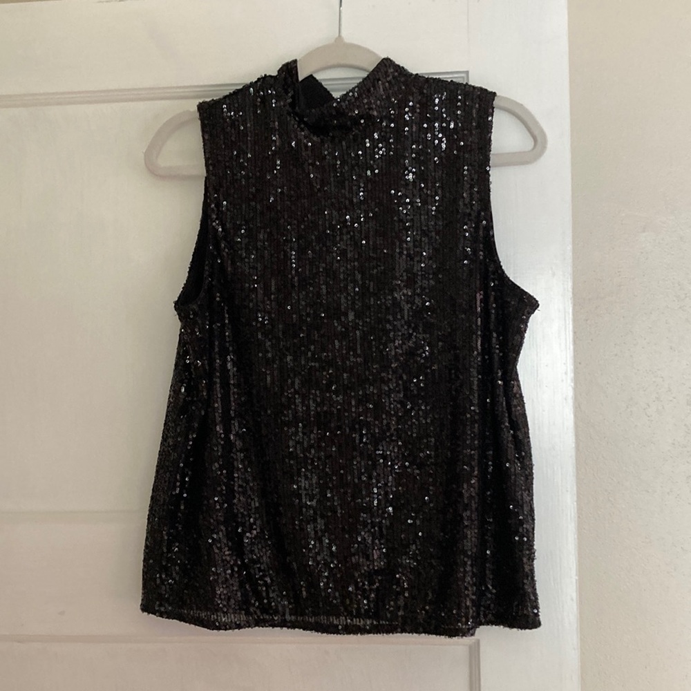 H&M sequin high neck sleeveless top